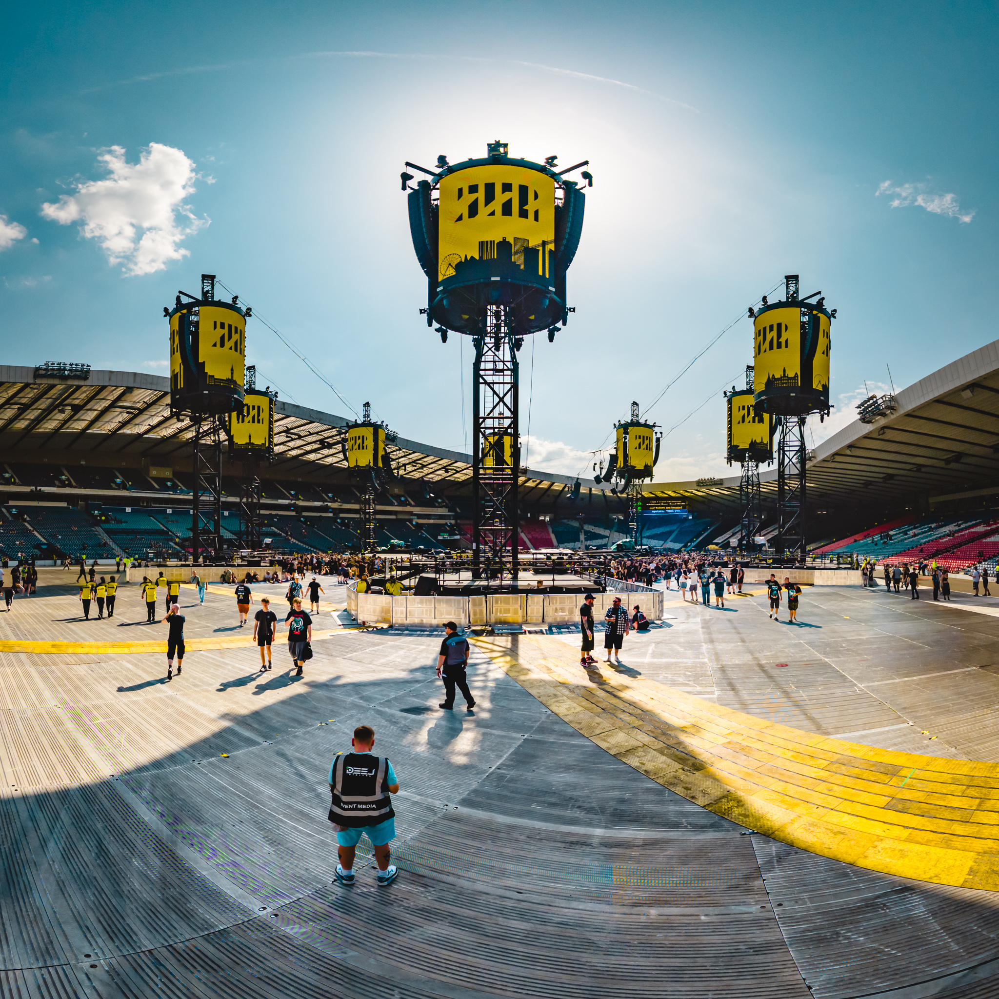 Large stadium event crowd and production environment